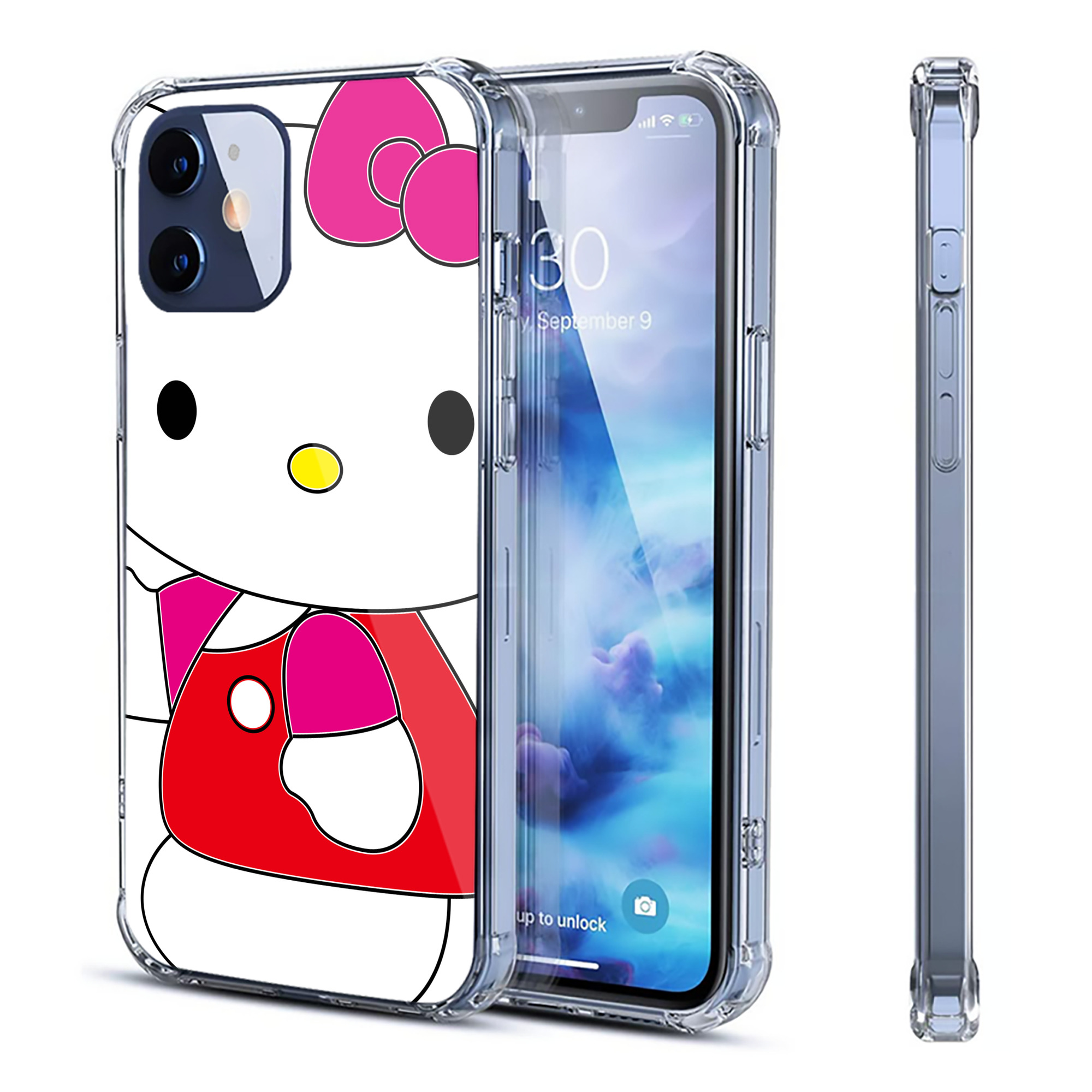 （画像用） Hello Kitty ハローキティ 【iPhone 12シリーズ対応】透明スマホケース（クリアソフトケース）